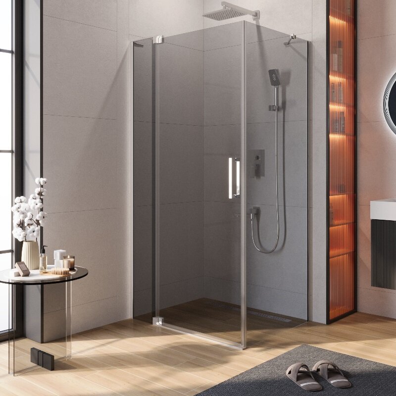 Душевой уголок Cezares SLIDER-AH-1-80-90/100-GRIGIO-Cr