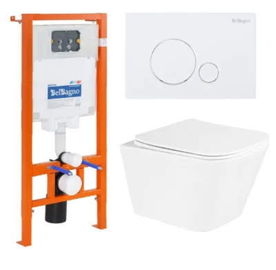 Инсталляция BelBagno с унитазом BelBagno Due BB3103CHR/SC