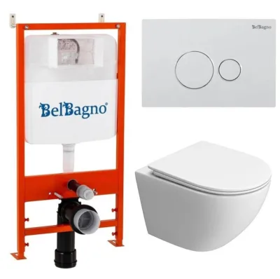 Инсталляция BelBagno с унитазом BelBagno Uno-Tor BB5177CH-TOR/SC/BB026/BB082BL