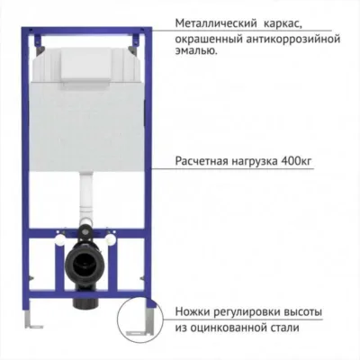 для подвесного унитаза в комплекте с черной кнопкой
