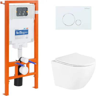 Инсталляция с унитазом BelBagno BB3105CHR/SC/BB002-80/BB014-SR-BIANCO