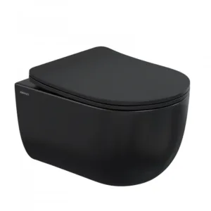 Подвесной безободковый унитаз Berges Ventas Black Rimless